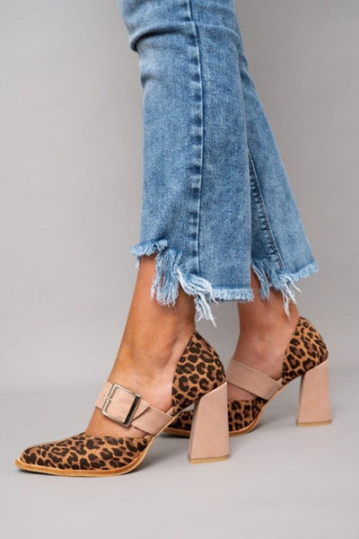 Mia™ | Stylish leopard-print suede sandals with a stable heel and superior comfort