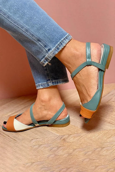 GENEVA | Elegant Tricolore Open-Toe Sandals for a sophisticated look