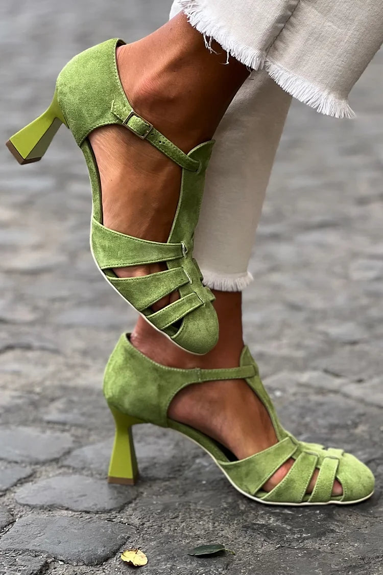 LIVIA | Elegant Sandals with Medium Heel and Crossed Design