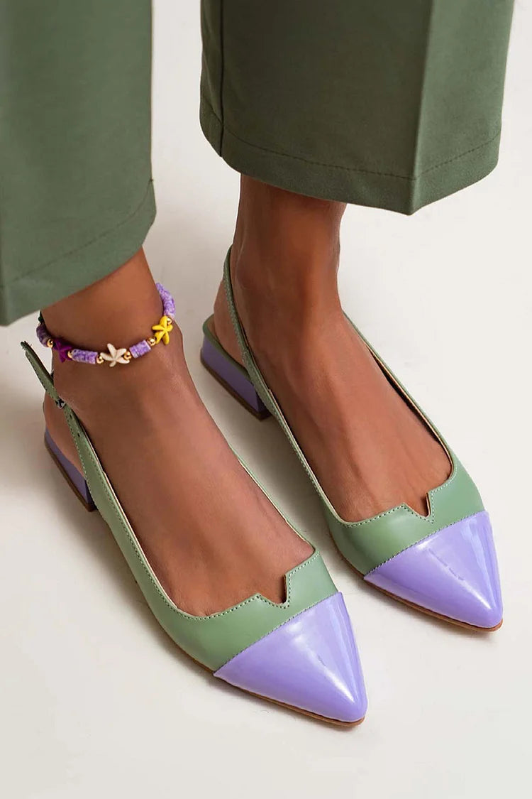 VITTORIA | Elegant ballet flats with toe cap and two-tone details for a refined style