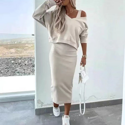 Mira™ V-Neck Sweatshirt Top Suit Set