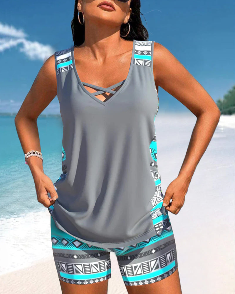 Sophia – Geometric Print Tankini