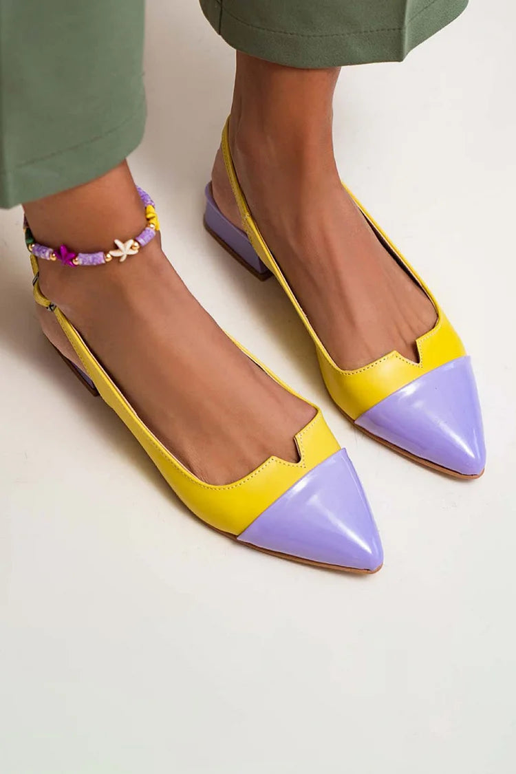 VITTORIA | Elegant ballet flats with toe cap and two-tone details for a refined style