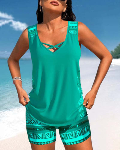 Sophia – Geometric Print Tankini