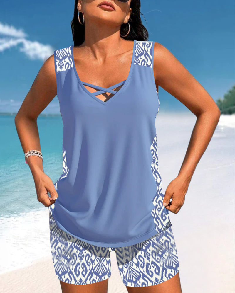 Sophia – Geometric Print Tankini