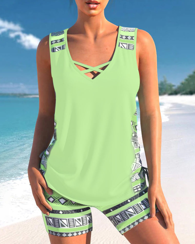 Sophia – Geometric Print Tankini