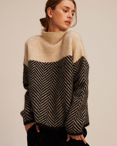 MALENE - HIGH-NECK COTTON SWEATER