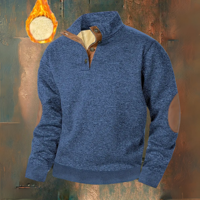 Warm fleece jumper with button fastening