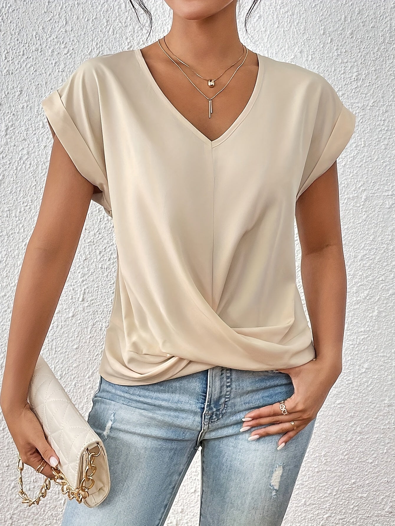 Cleo™ V Neck Short Sleeve Shirt