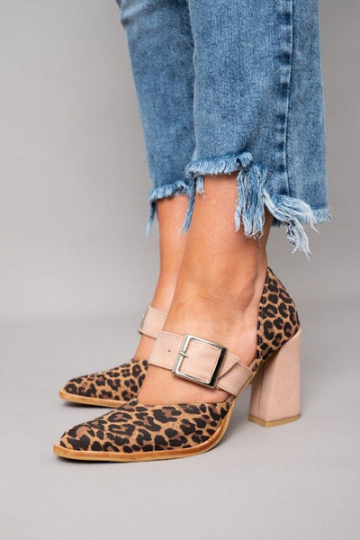 Mia™ | Stylish leopard-print suede sandals with a stable heel and superior comfort