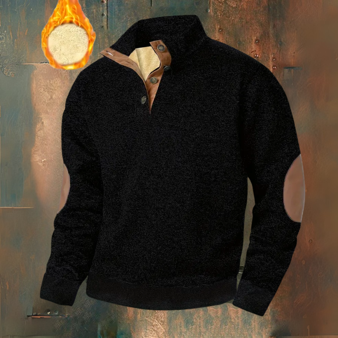 Warm fleece jumper with button fastening