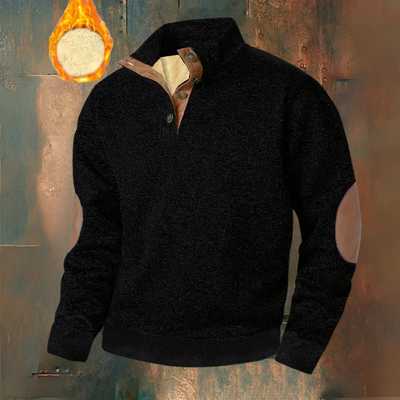 Warm fleece jumper with button fastening