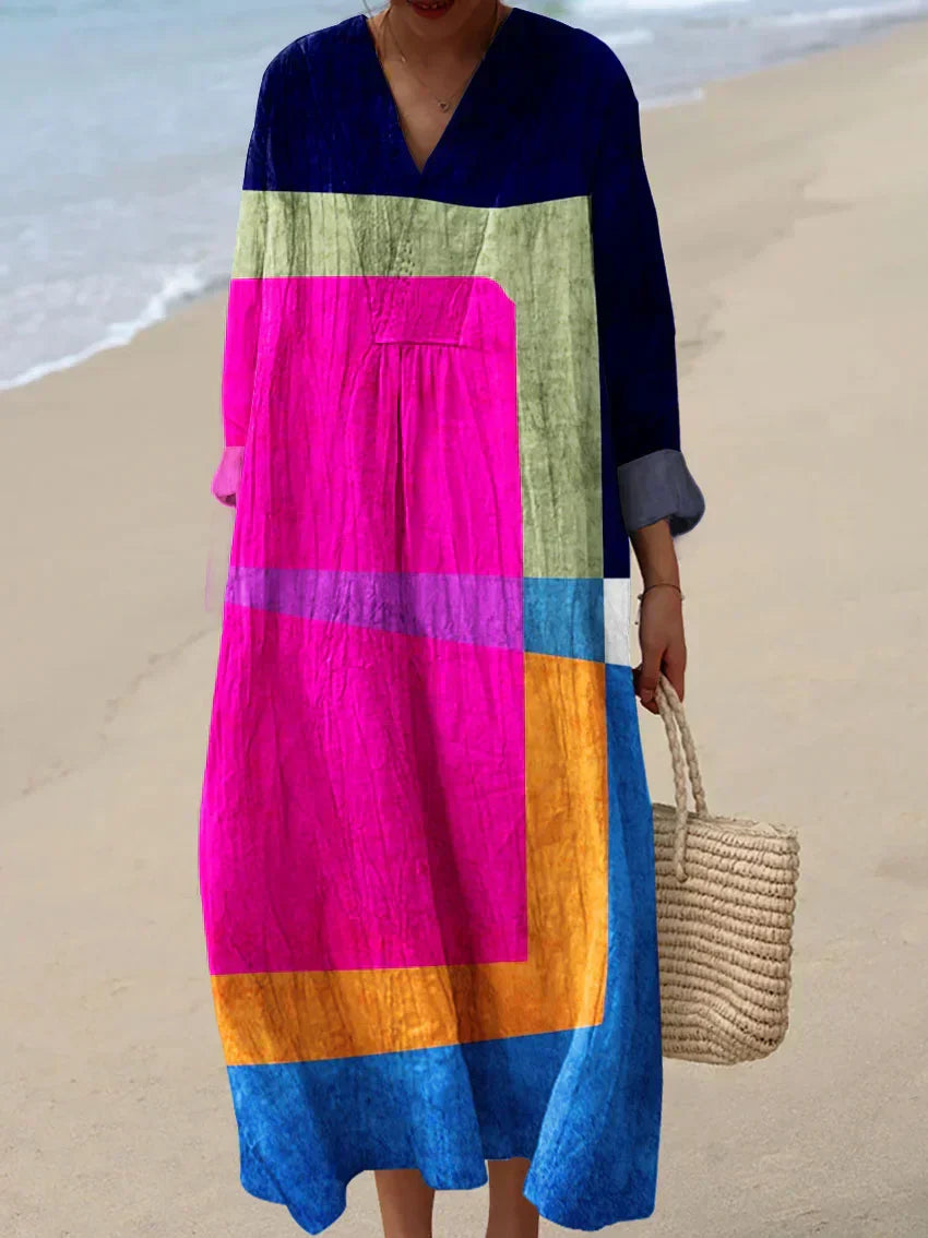 Art-Inspired Patchwork Breeze Dress