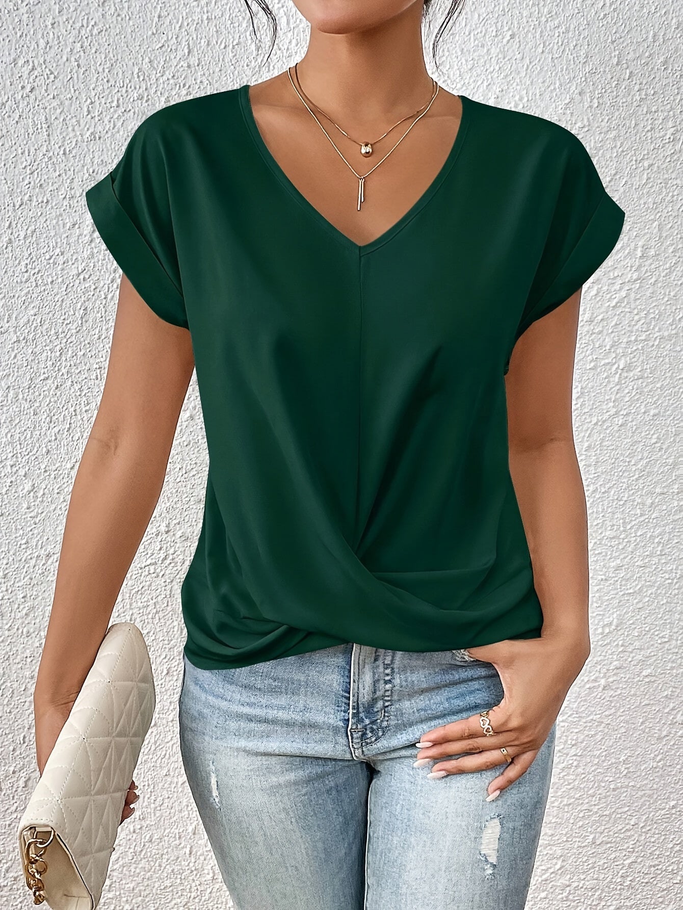 Cleo™ V Neck Short Sleeve Shirt