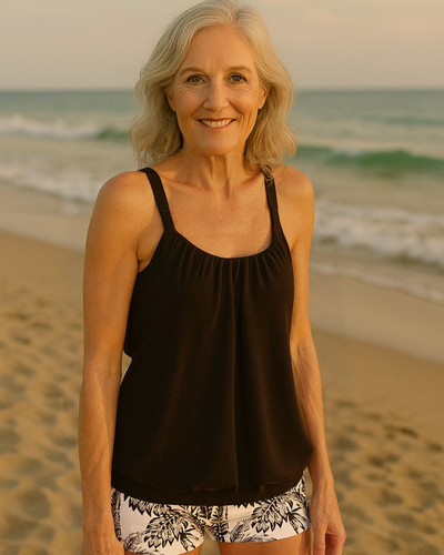 Elaine – Elegant Black & White Tankini