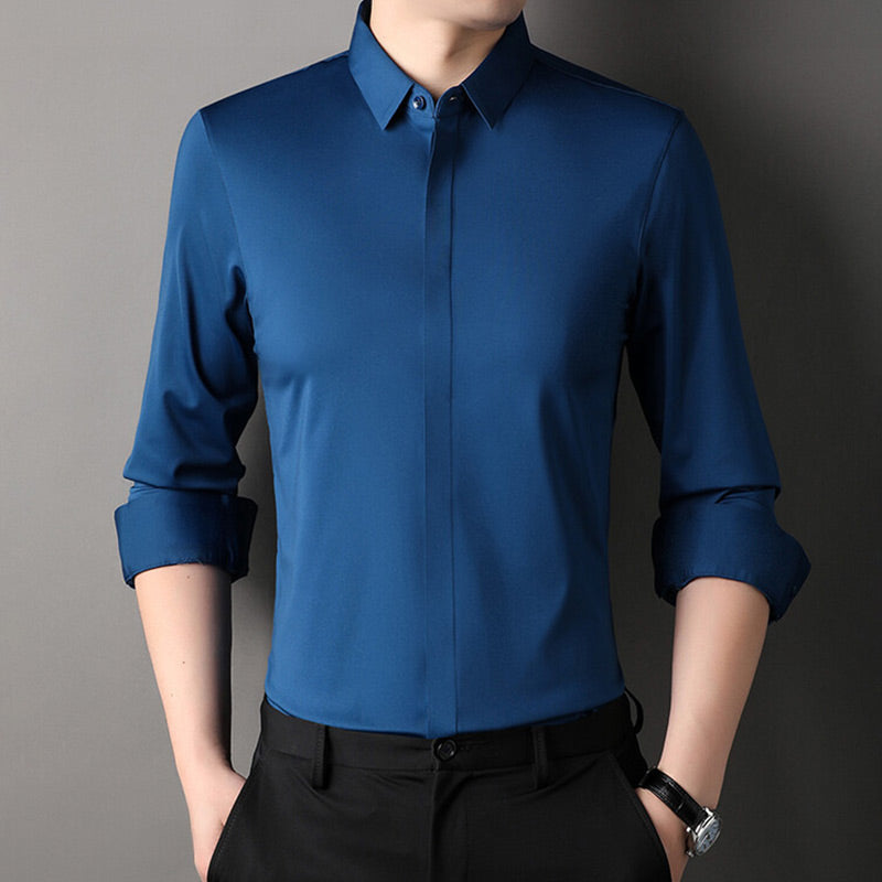 Varenzo | Wrinkle-free stretch shirt for men