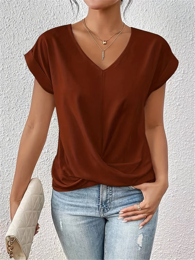 Cleo™ V Neck Short Sleeve Shirt