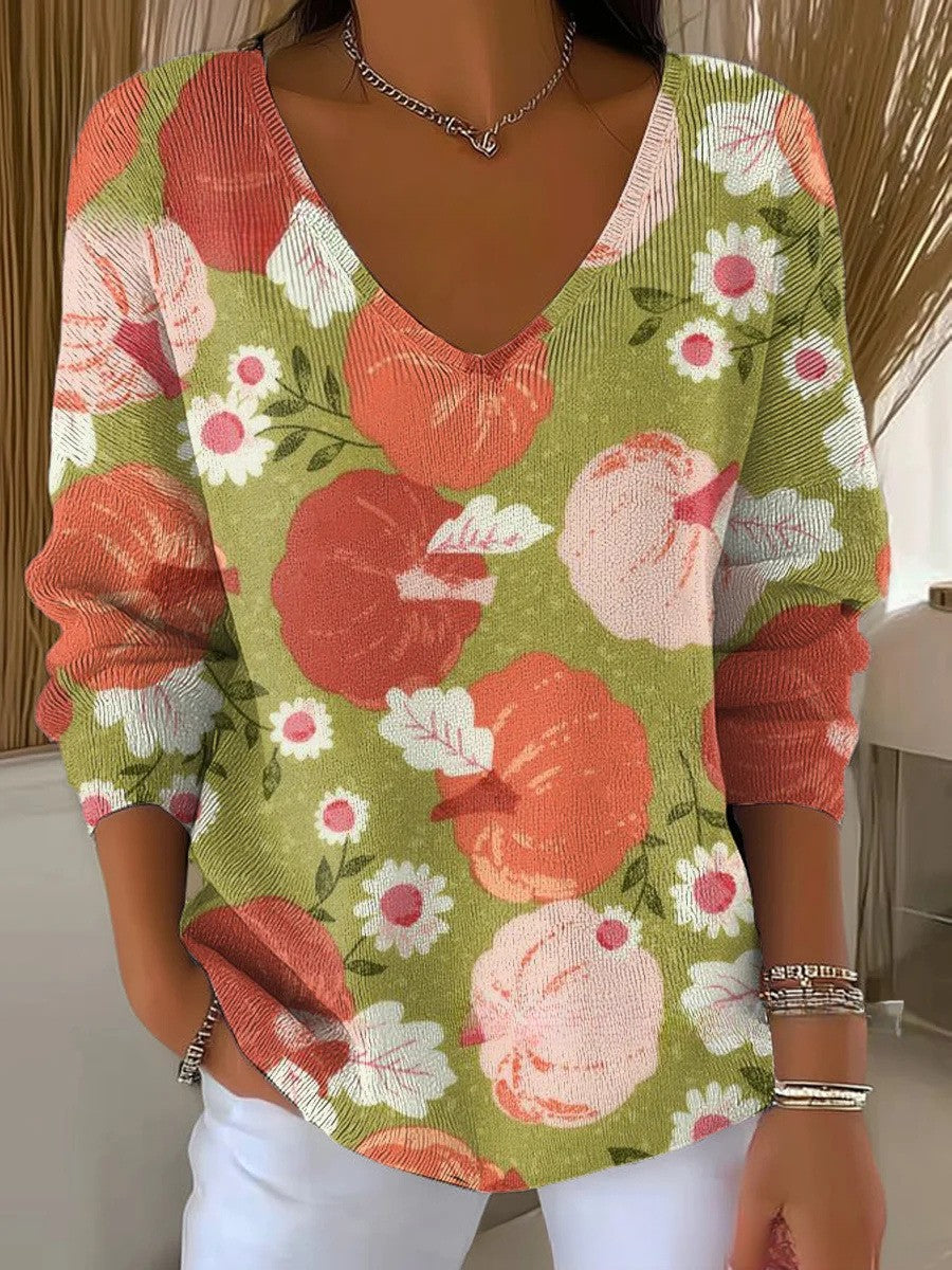 CHLOE - V-Neck Knit Sweater