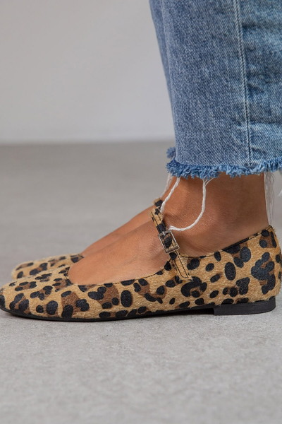 MILA Animal Print Mary Jane Ballerina Flats – Elegant and Trendy Style