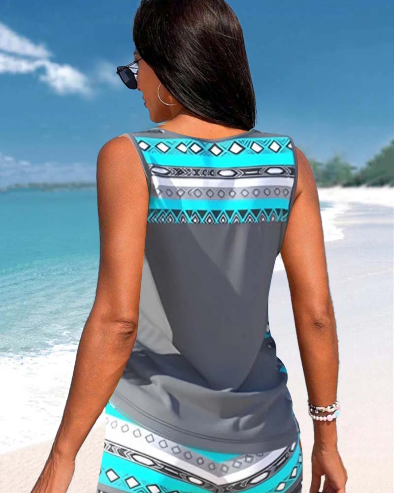 Sophia – Geometric Print Tankini