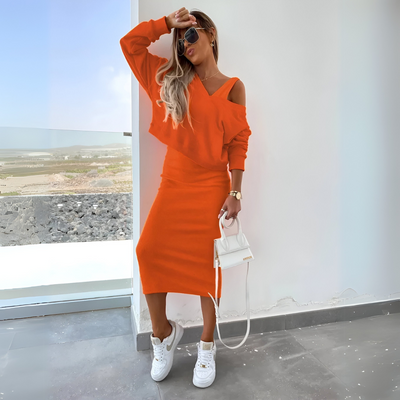 Mira™ V-Neck Sweatshirt Top Suit Set