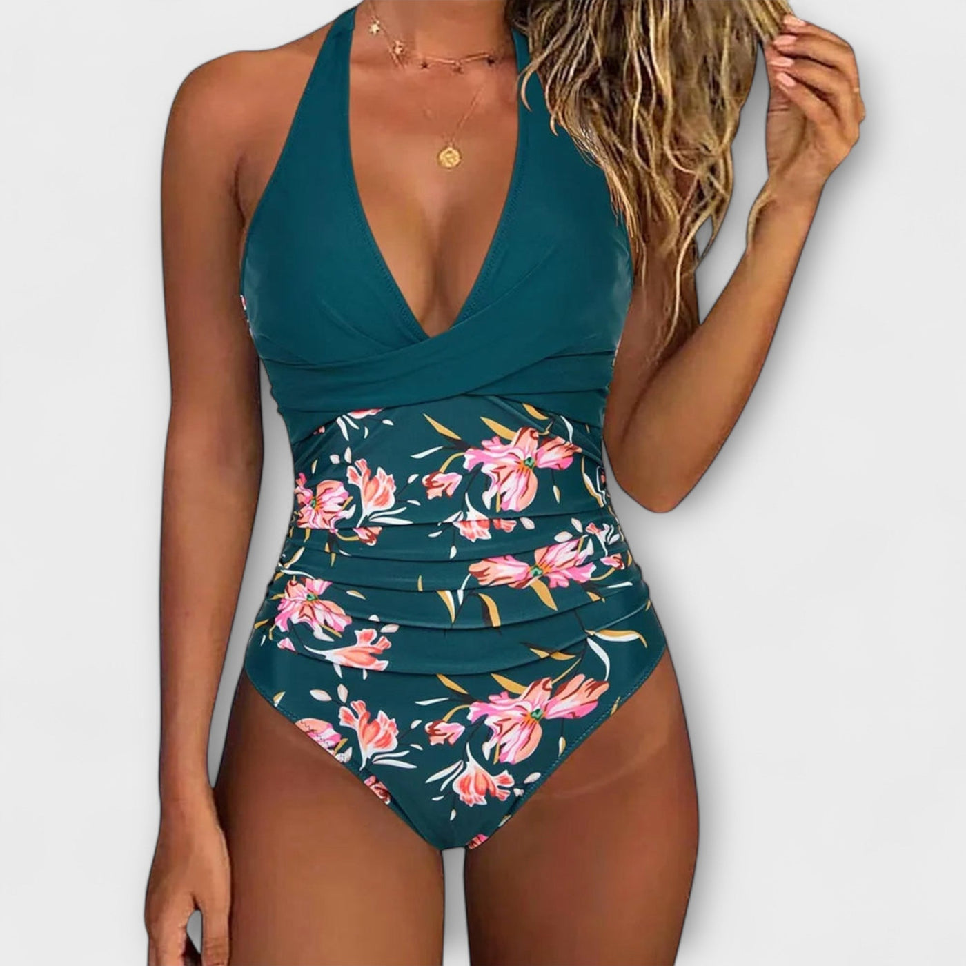 Elena – Elegant V-Neck Swimsuit