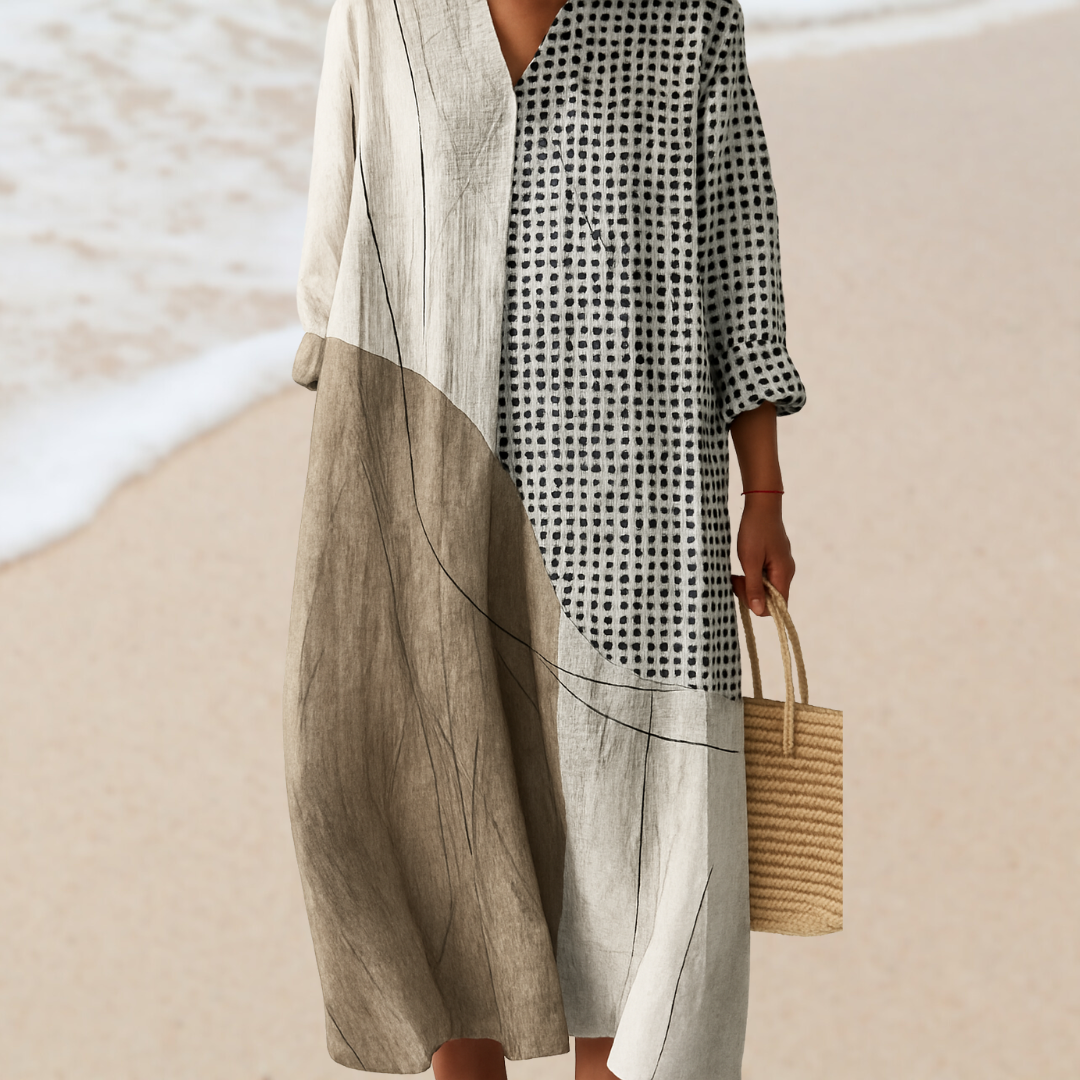 Sand-Toned Midi Dress – Timeless Elegance That Captures Attention