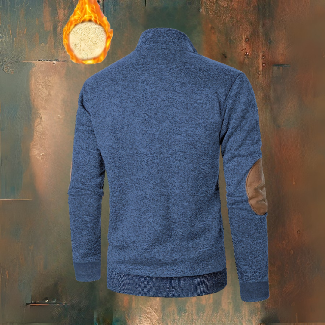 Warm fleece jumper with button fastening