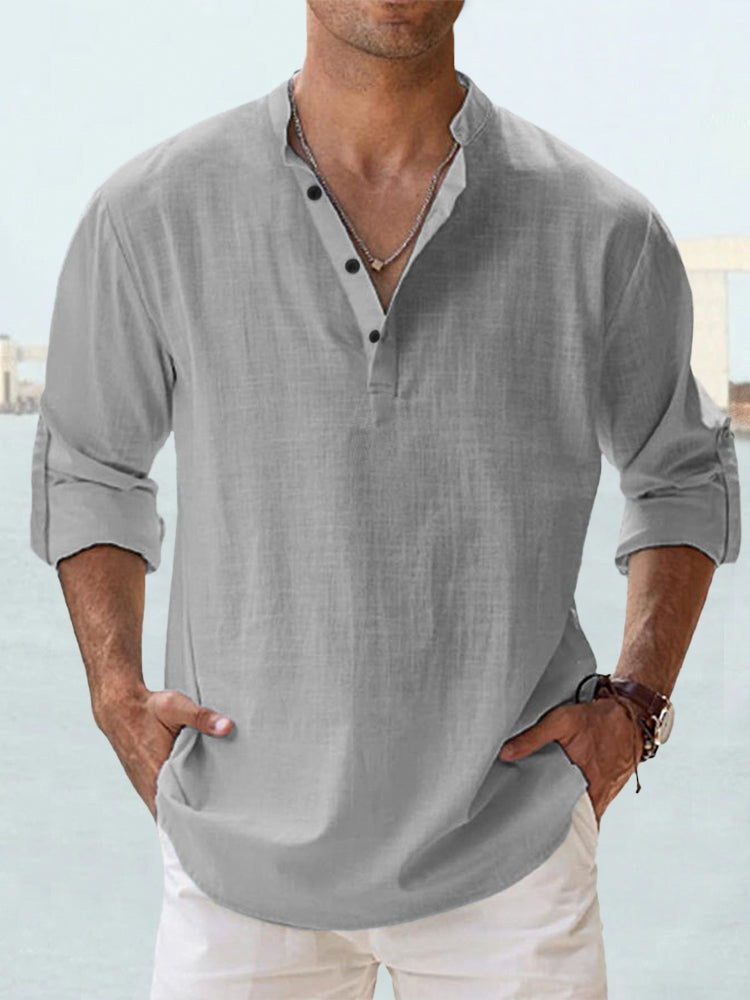 Varenzo | Breathable Linen Shirt
