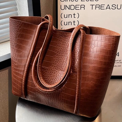 Camilla™ - Croc Leather Shoulder Bag