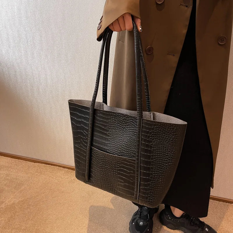 Camilla™ - Croc Leather Shoulder Bag