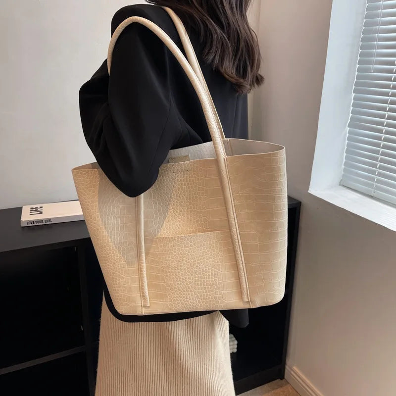 Camilla™ - Croc Leather Shoulder Bag