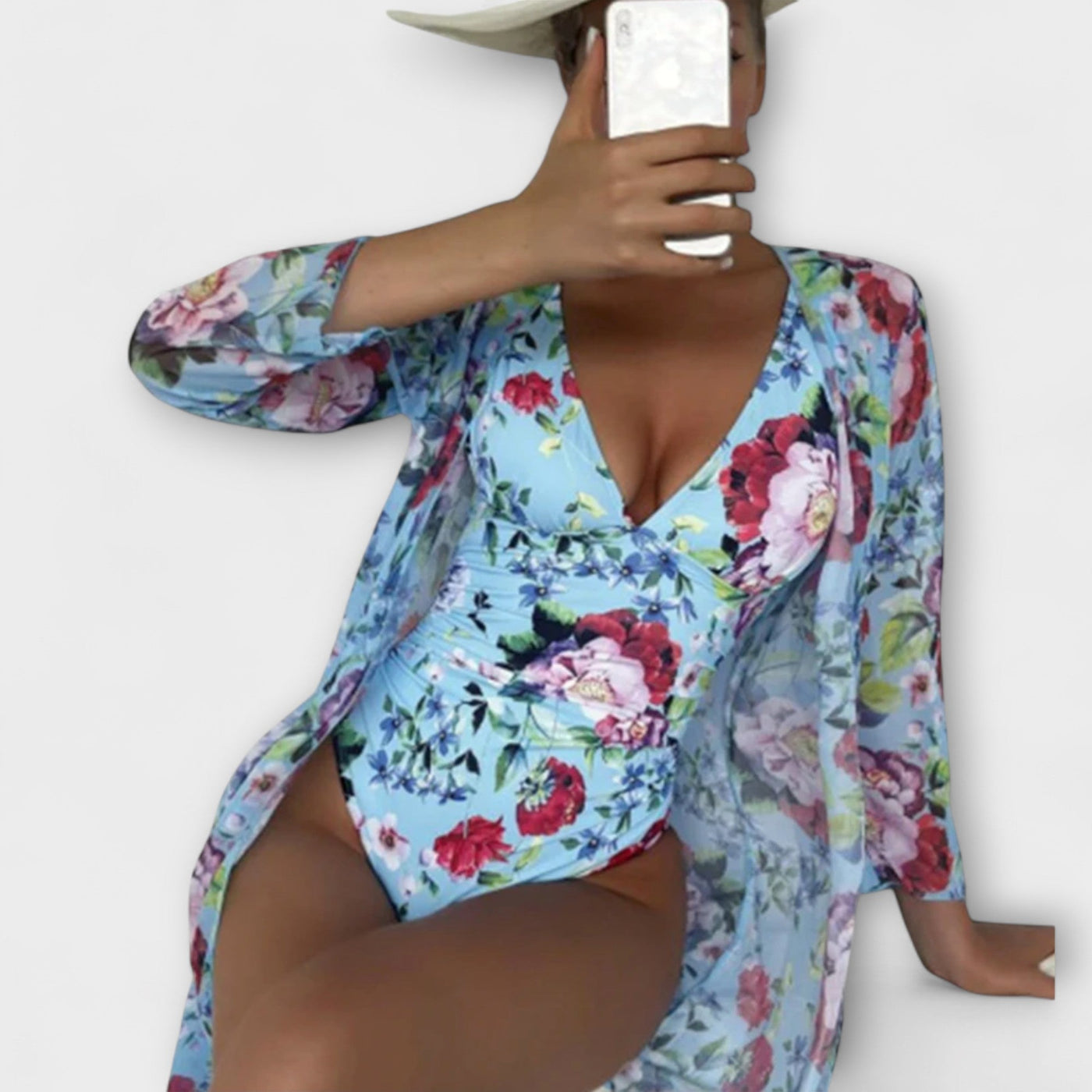Isabelle – Floral Chiffon Swim Ensemble
