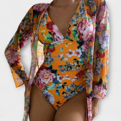 Isabelle – Floral Chiffon Swim Ensemble