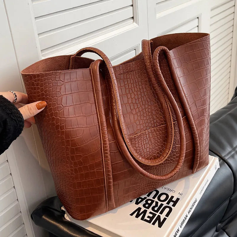 Camilla™ - Croc Leather Shoulder Bag