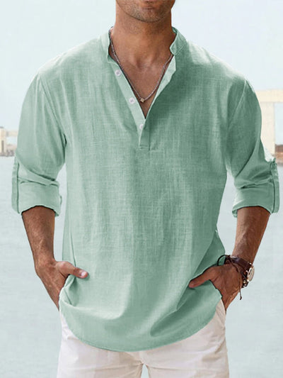 Varenzo | Breathable Linen Shirt