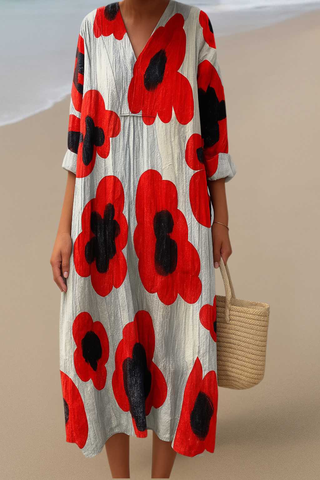 Floral maxi dress – bold floral pattern, confident look