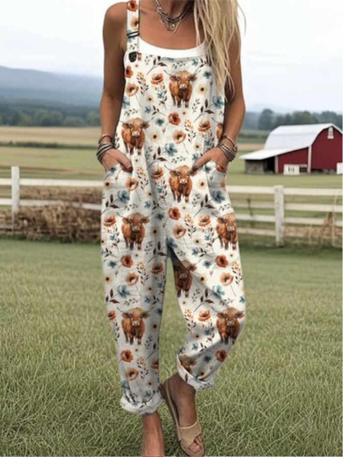 Harper - jumpsuit with Highland Cow