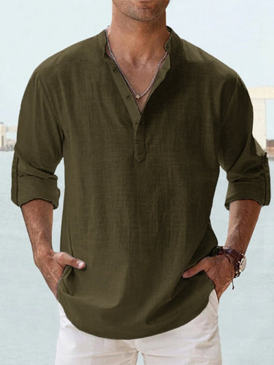 Varenzo | Breathable Linen Shirt