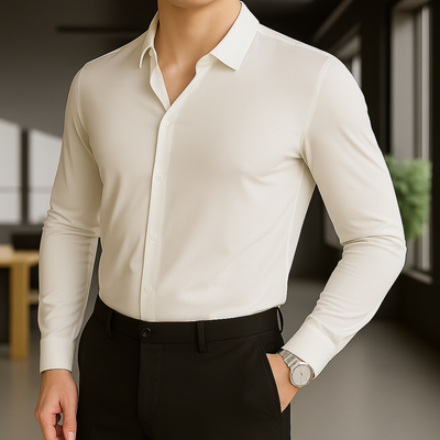 Varenzo | Wrinkle-free stretch shirt for men