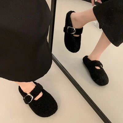 Hughswell Warm Lambswool Mary Jane Flats