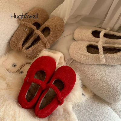 HughSwell Cozy Plush Ballet Flats