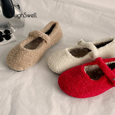 HughSwell Cozy Plush Ballet Flats