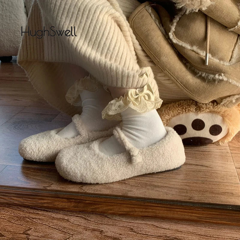 HughSwell Cozy Plush Ballet Flats