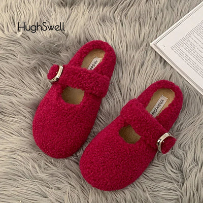 Hughswell Warm Lambswool Mary Jane Flats